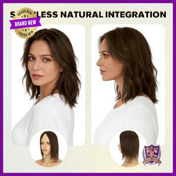 Real Human Hair Topper 10 Inch Lace Base 3 Clips Thinning Hair Solution